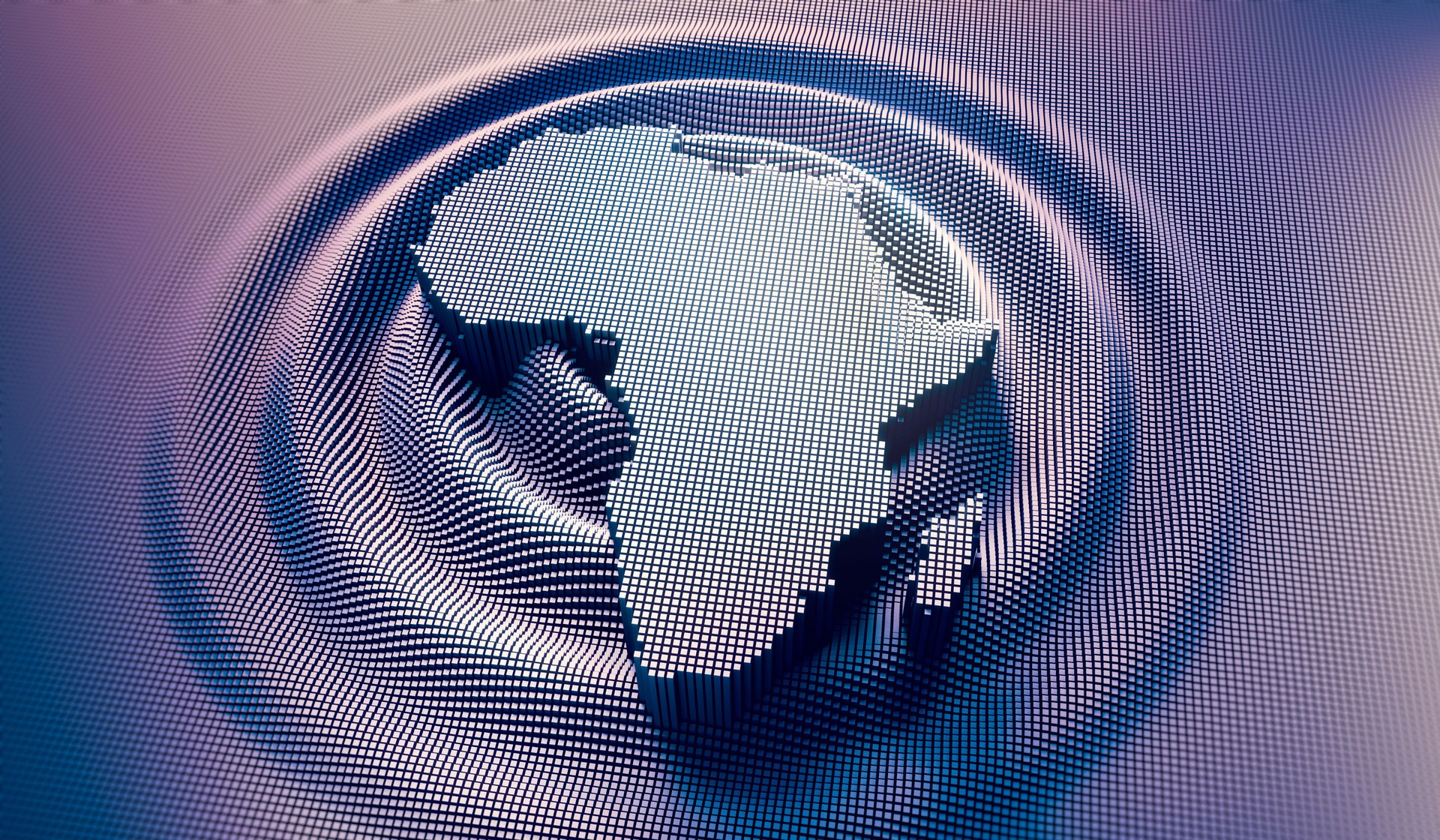 African map in a digital raster micro structure